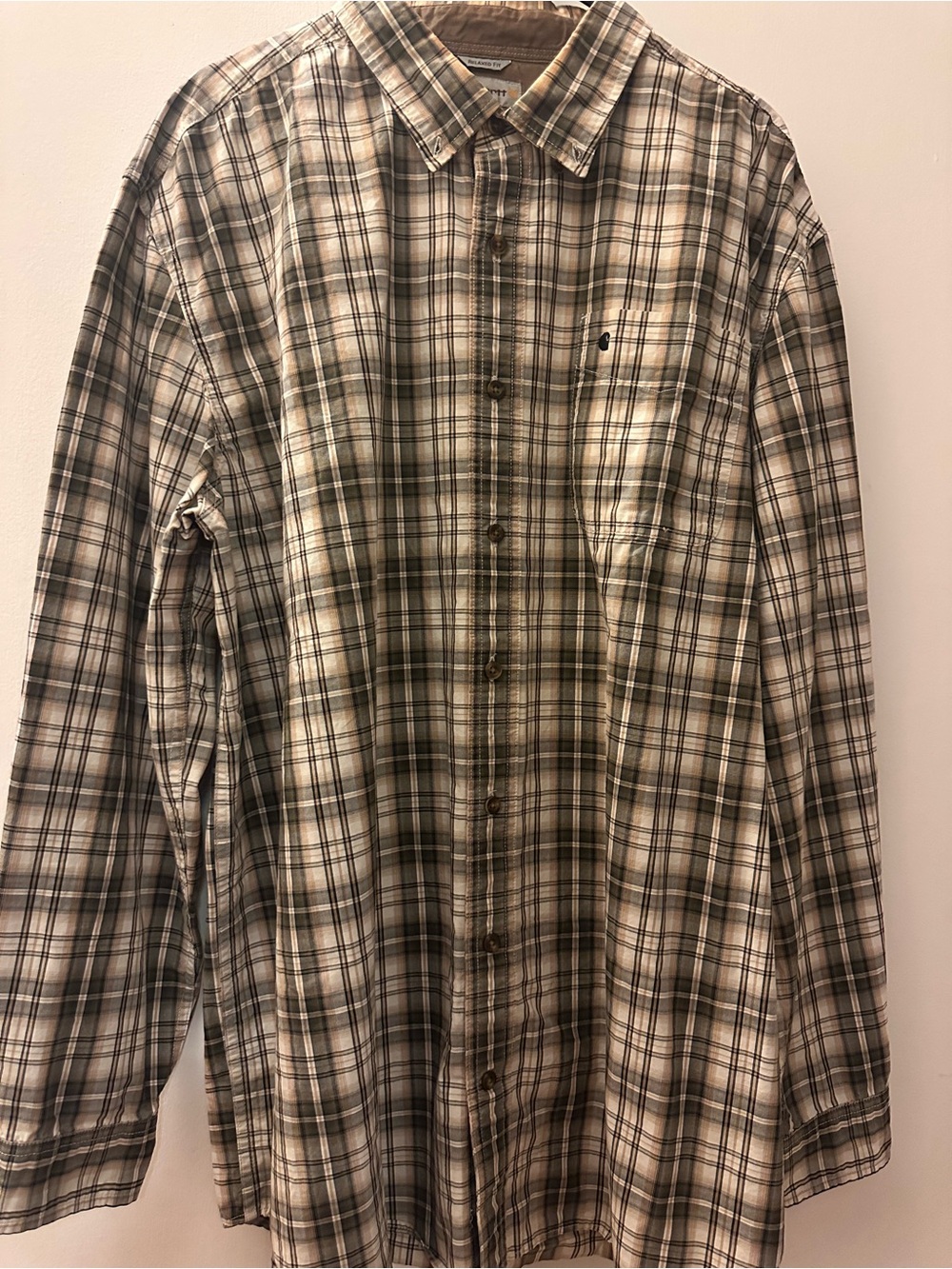 Carhartt Men's Plaid Button-Down Long Sleeve Shirt Western Work